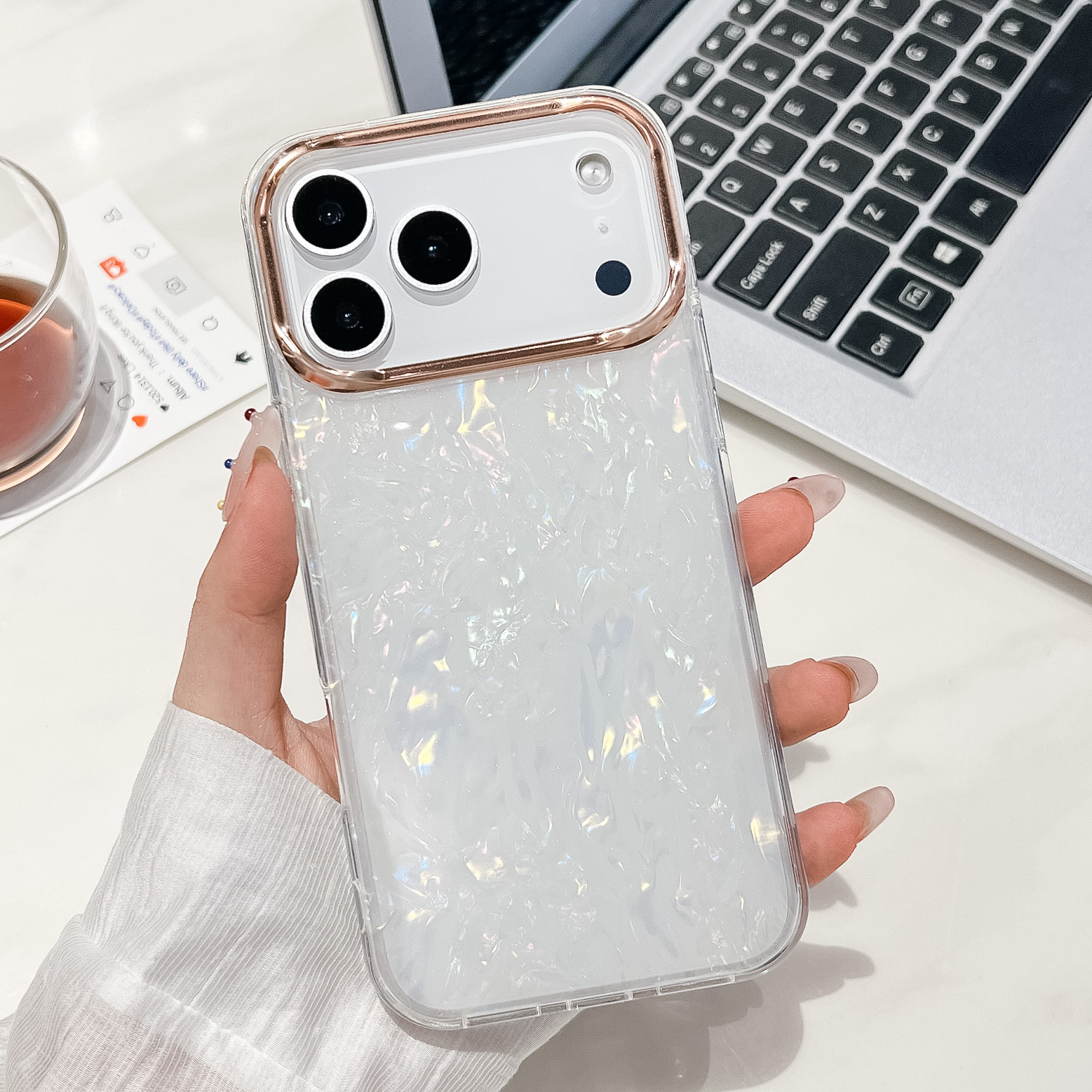 Luxury Plating Case - Luxury Candy Aurora Shell Pattern Case