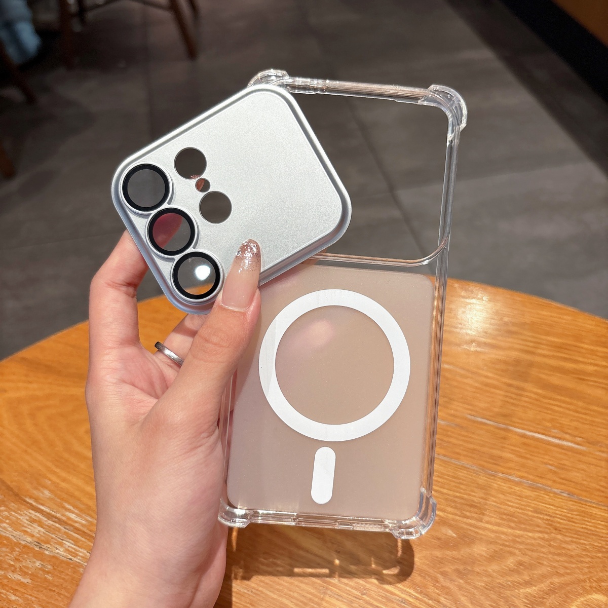 Phone Cases Rugged - Luxury Detachable Lens Protect Matte Clear