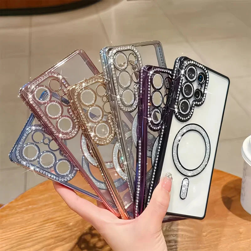 Luxury Plating Case - Luxury Glitter Rhinestone Magnetic Case For
