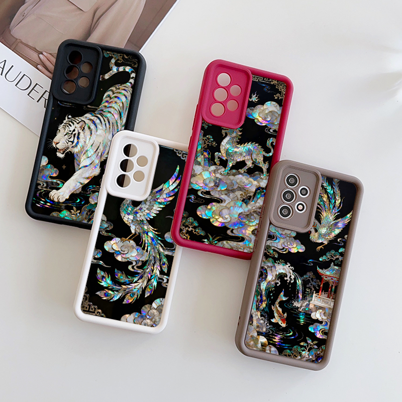 Phone Cases Google Pixel 9 - Chinese Dragon Tiger Marble Texture Printed
