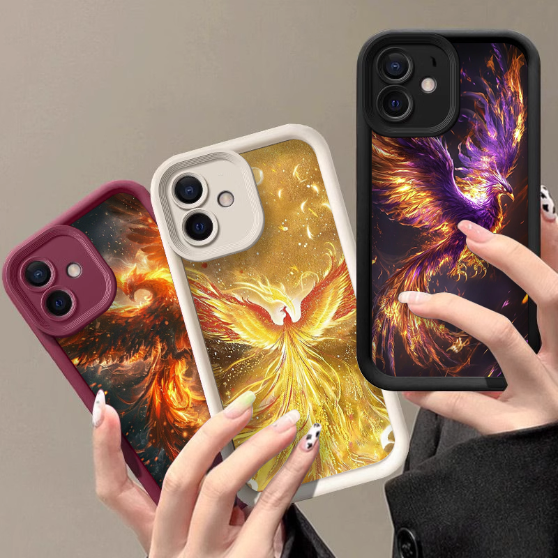 Phone Cases Google Pixel 9 - Aesthetic Golden Phoenix Fire Pattern Phone