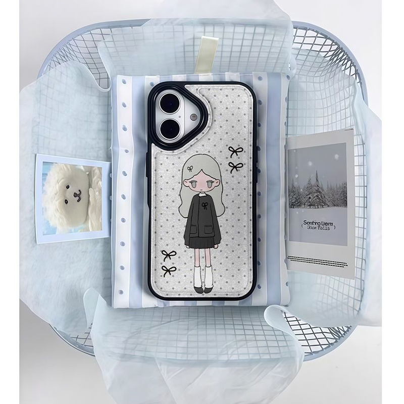 Phone Cases For Girls - INS Sweet Little Girl Polka Dot