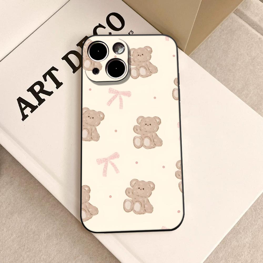 Phone Cases For Girls - Teddy Bear Pink Yellow For Girl