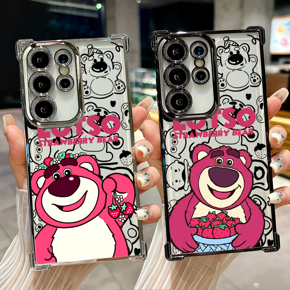 Phone Cases Galaxy S25 - Lotso Strawberry Bear Silicone Case For