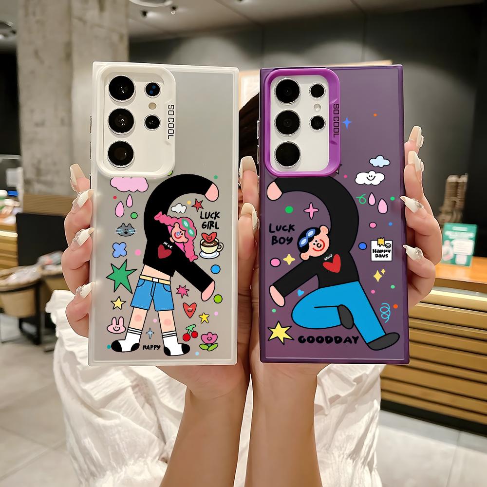 Phone Cases For Boys - Funny Cartoon Girl And Boy Phone