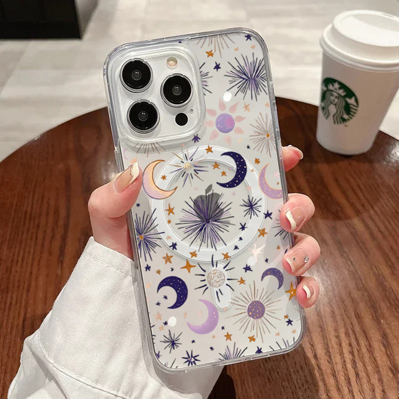 Phone Cases Iphone 15 - Romantic Sun Moon Stars Phone Case