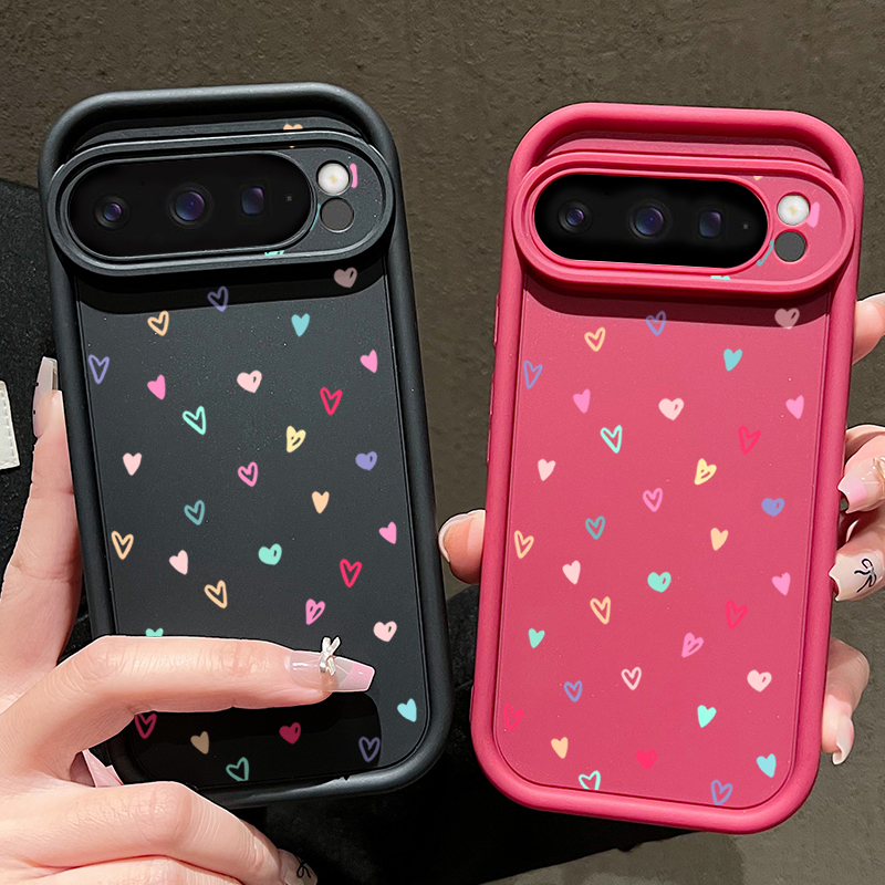 Colorful Little Hearts Soft Ca - Phone Cases Google Pixel 9 评论和价格
