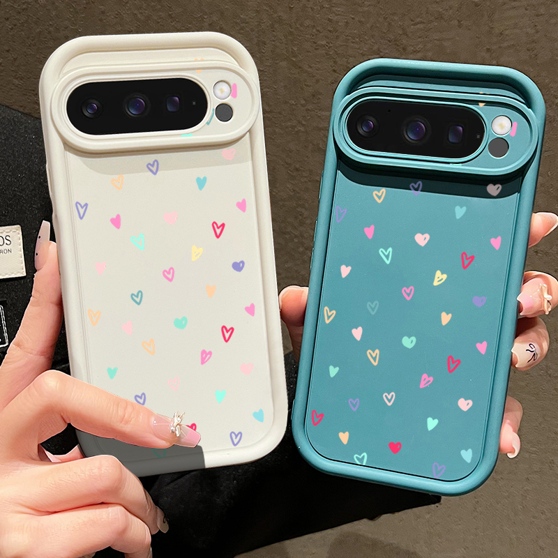 Colorful Little Hearts Soft Ca - Phone Cases Google Pixel 9 评论和价格
