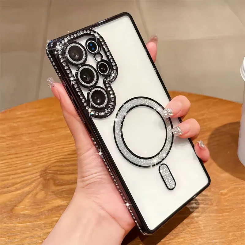 Luxury Glitter Rhinestone Magn - Luxury Plating Case 评论和价格