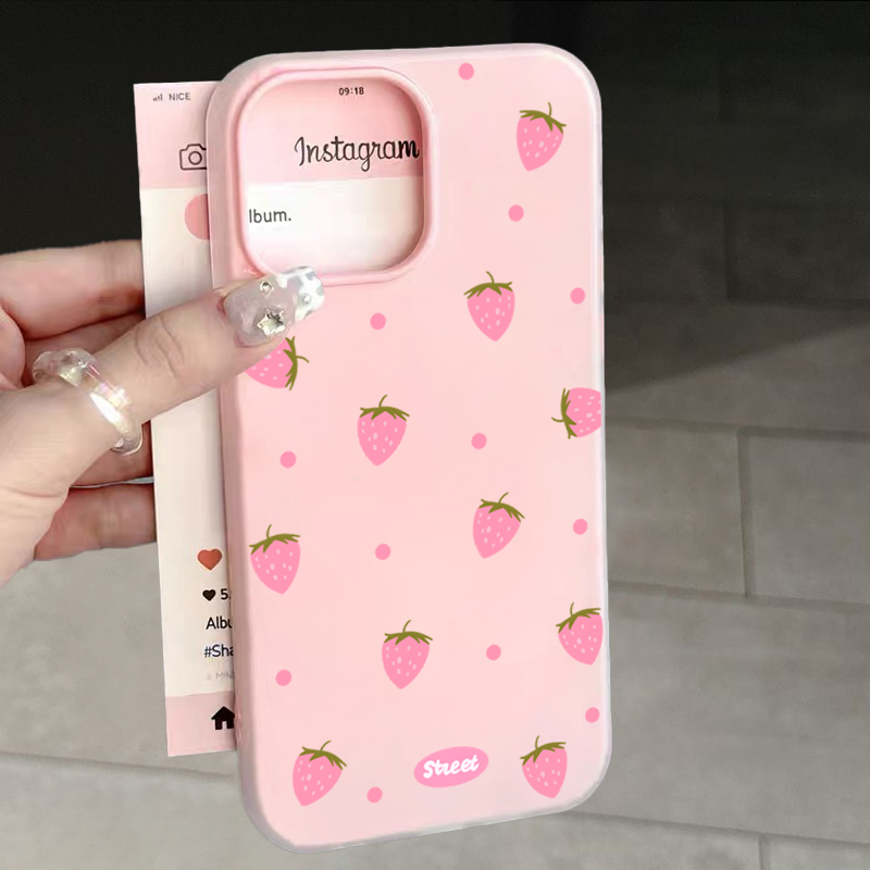 Sweet Pink Strawberry Pattern  - Phone Cases Iphone 15 评论和价格