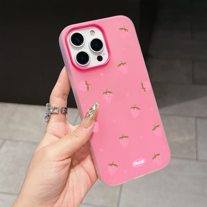 Sweet Pink Strawberry Pattern  - Phone Cases Iphone 15 评论和价格