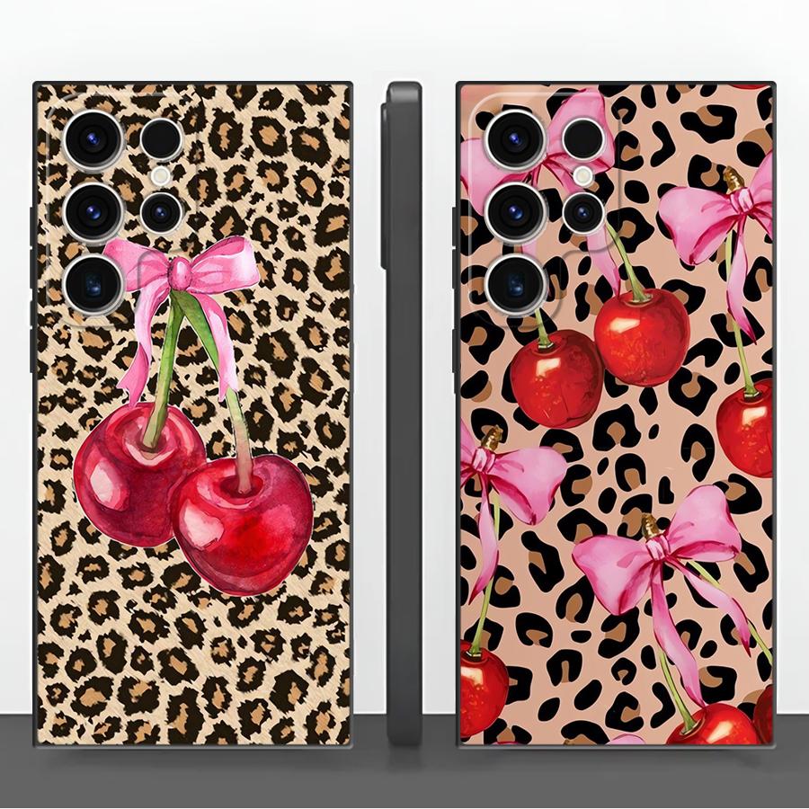 Leopard Cherry Funda Phone Cov - Phone Cases Galaxy S25 评论和价格