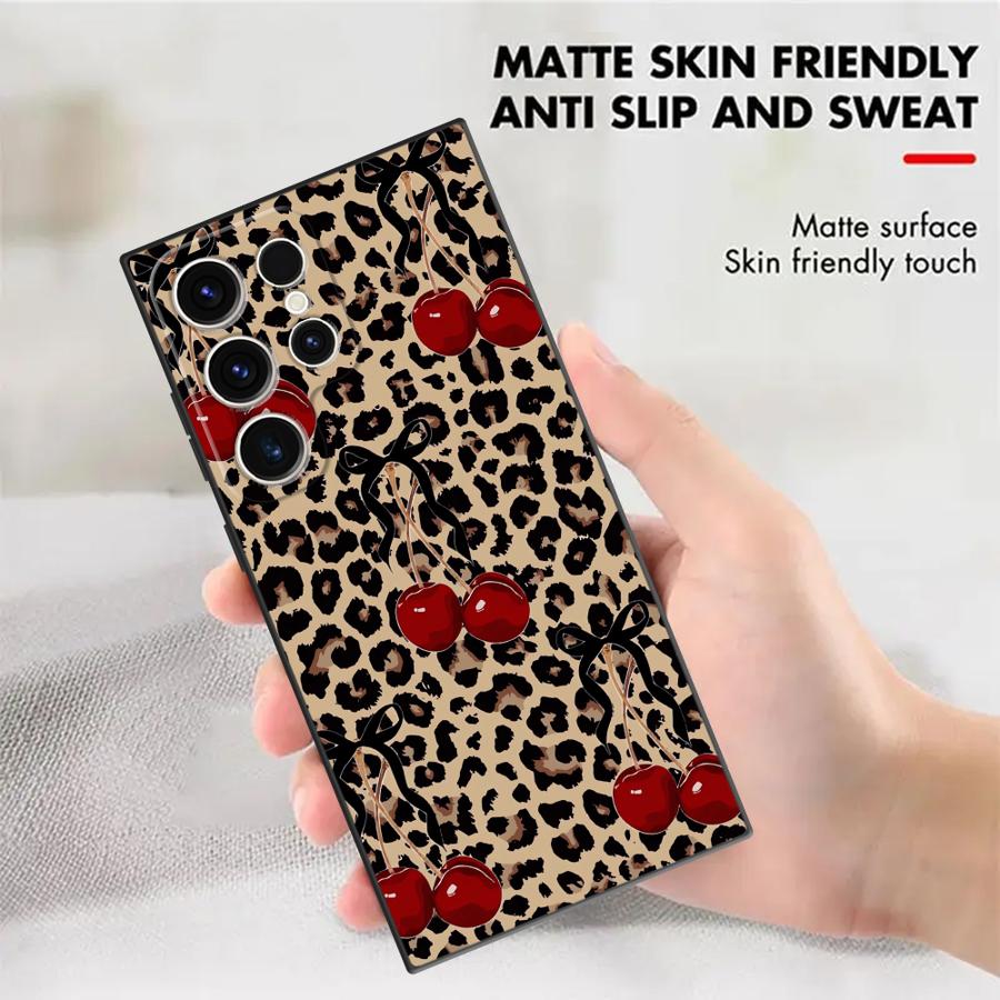 Leopard Cherry Funda Phone Cov - Phone Cases Galaxy S25 评论和价格