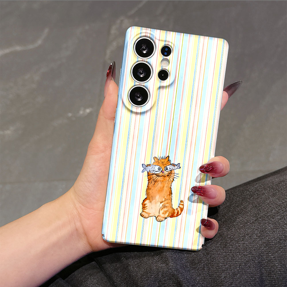 Funny Cat With Fish Stripe Pho - Phone Cases Galaxy S25 评论和价格