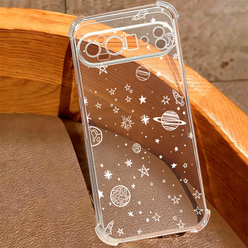 Star Moon Pattern Transparent  - Phone Cases Google Pixel 9 评论和价格