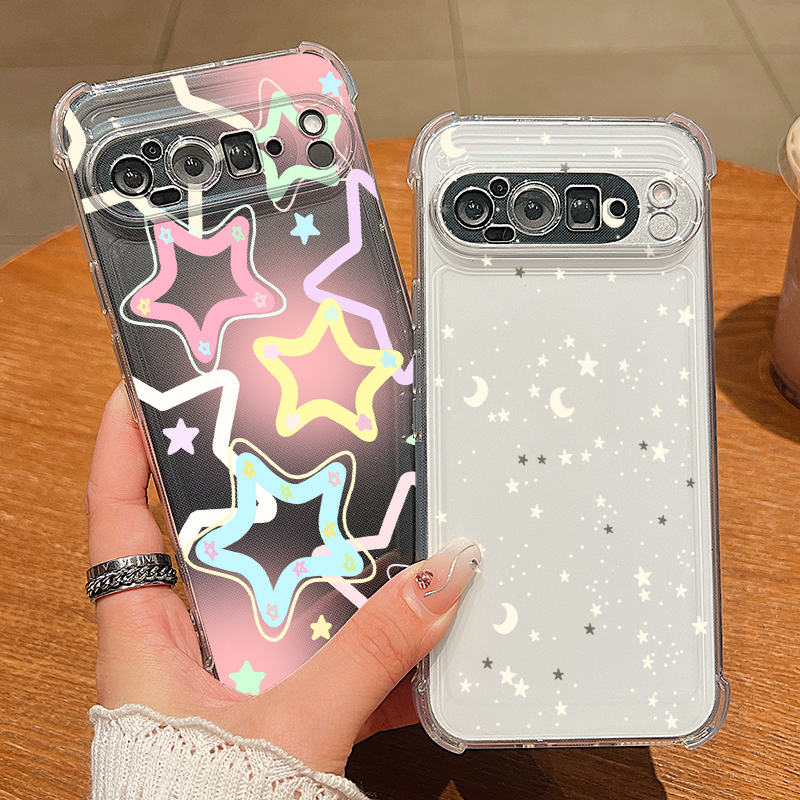 Star Moon Pattern Transparent  - Phone Cases Google Pixel 9 评论和价格