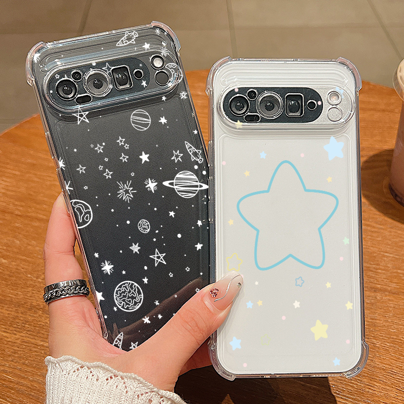 Star Moon Pattern Transparent  - Phone Cases Google Pixel 9 评论和价格