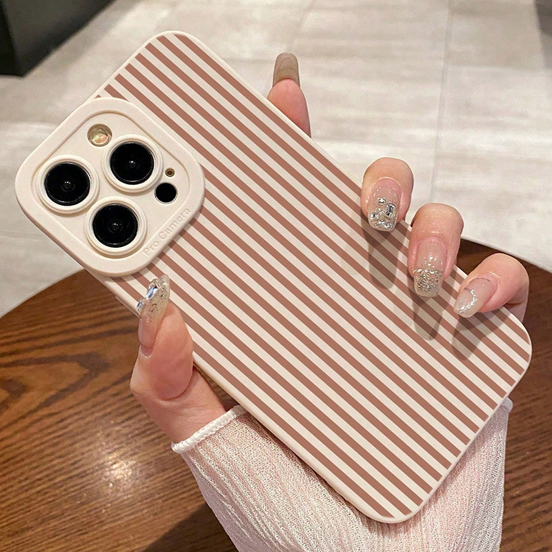 Pink Striped Painted Anti-Drop - Phone Cases Iphone 15 评论和价格